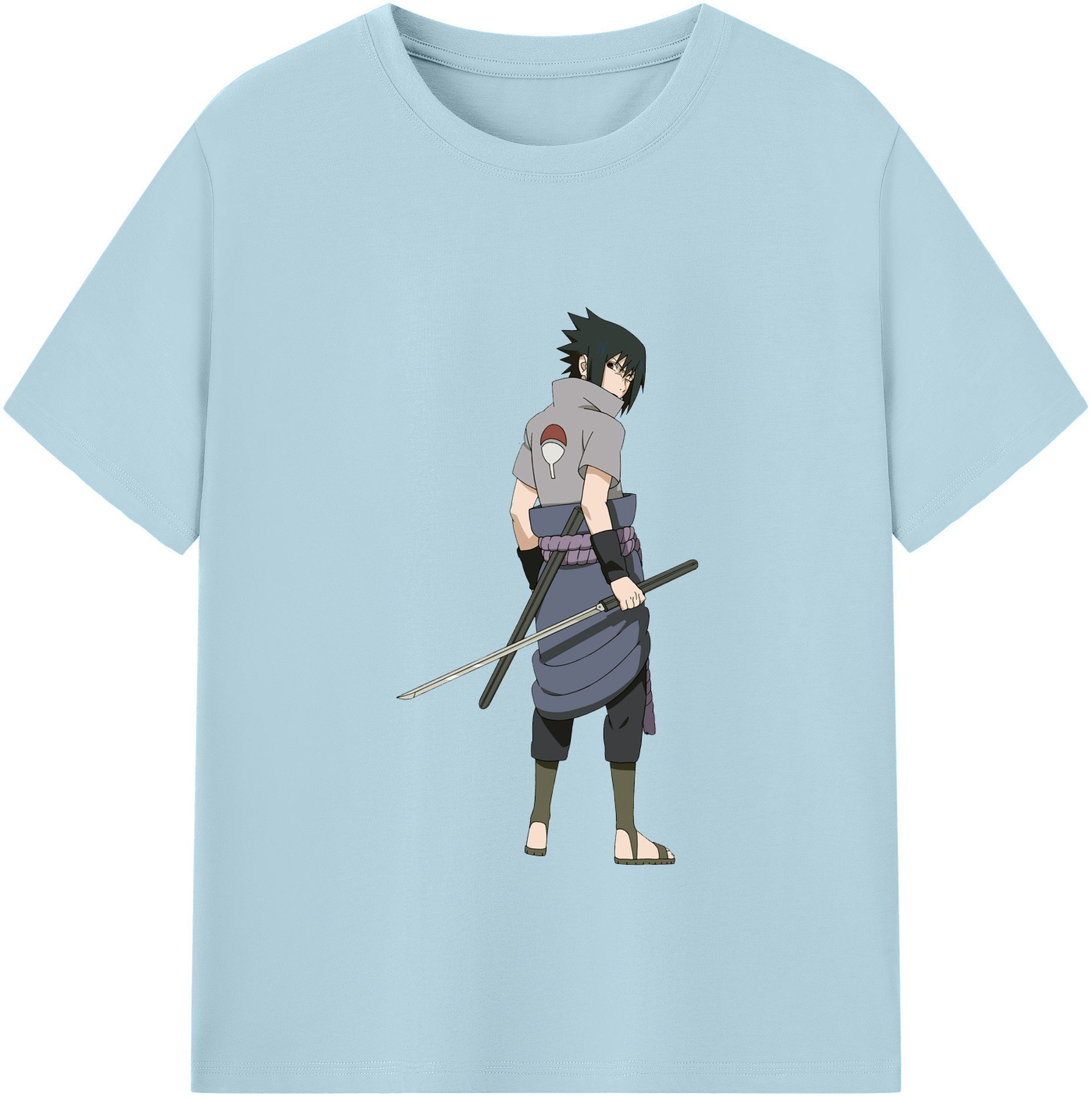 （画像用） NARUTO -ナルト- うちは サスケ Uchiha Sasuke 綿100％半袖Tシャツ（フロントプリント）